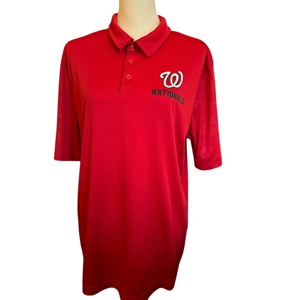 Majestic Washington Nationals Polo Shirt, MLB Baseball, Men's Large